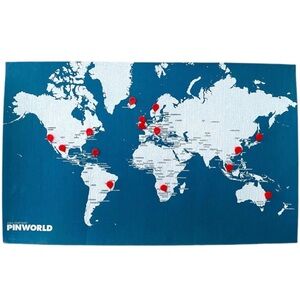 LARGE PINNABLE World Travel Map Gift for Traveler Wall Map Diary Felt Pinworld